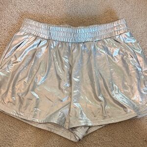 Shimmering Silver Women's Shorts Size Medium